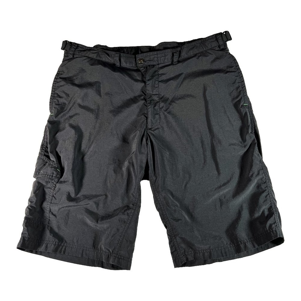 Mens Cannondale XL Black Nylon Side Cinch Cargo Pocket Bike Shorts